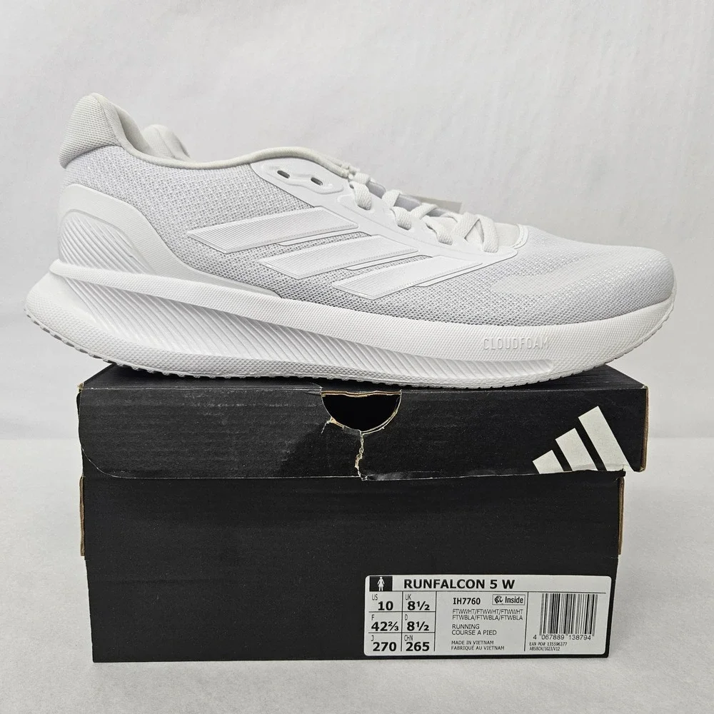 Adidas Women's RunFalcon 5 Running Shoes IH7760 Cloud White‎ Sz 10